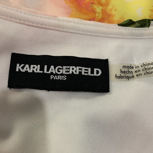 Karl Lagerfeld Paris Floral Chiffon Tiered Dress - Picture 7 of 10